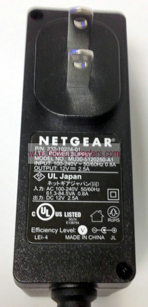Genuine Netgear MU30-5120250-A1 Power Supply 332-10100-01 12V 2.5A AC Adapter